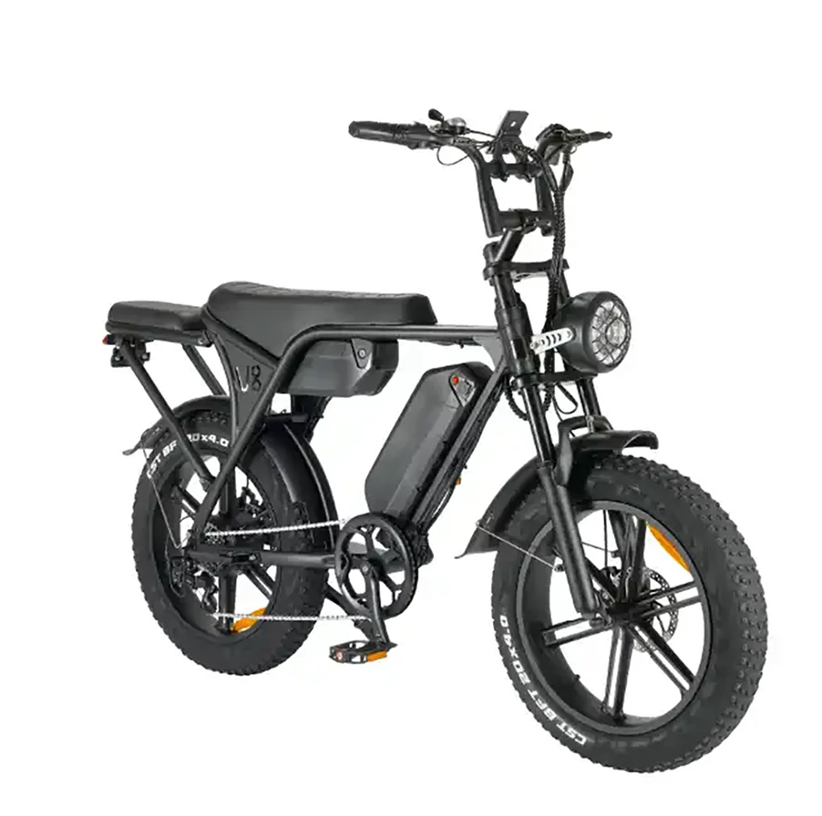 V8 Fatbike 500W 1000W 48V 20-Inch Fat Tire Electric Hybrid Bike Fashion Off-Road Ebike