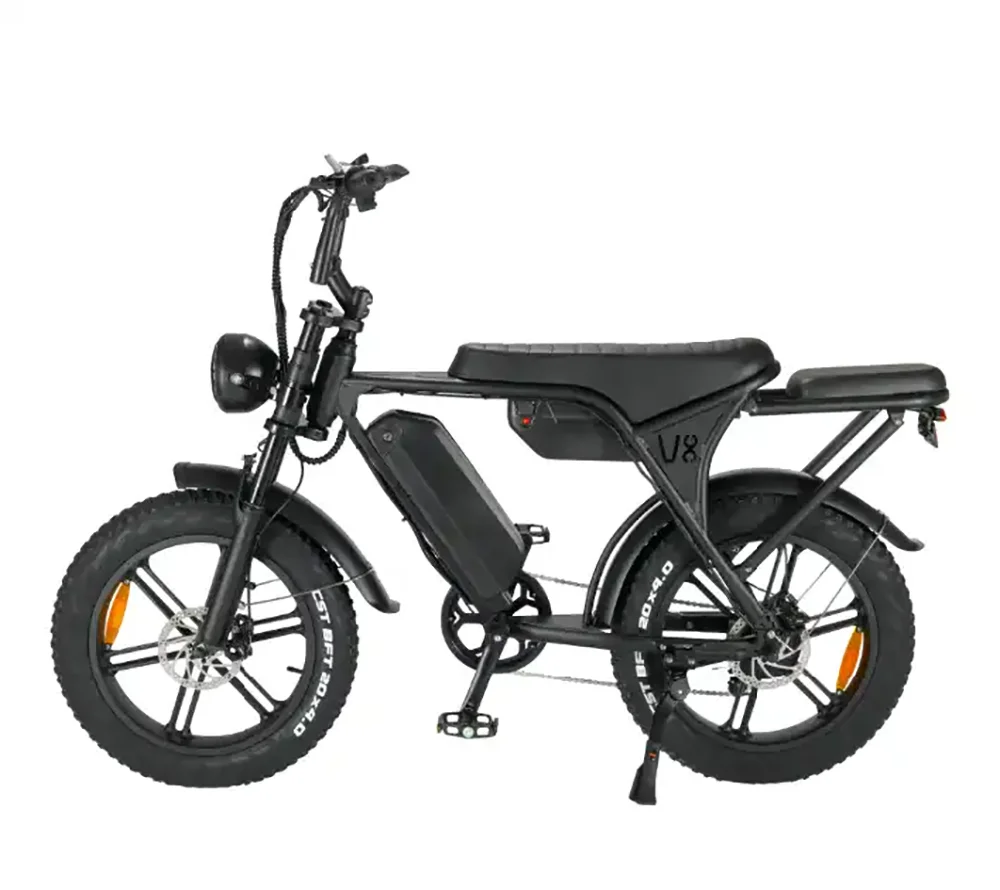 V8 Fatbike 500W 1000W 48V 20-Inch Fat Tire Electric Hybrid Bike Fashion Off-Road Ebike