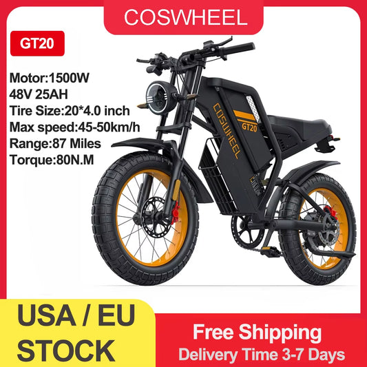Electric Bike for Adult 2000W 60V Off-Road Motorcycle Mountain Bikes 20Inch Electric Bike Fatbike Motorcycles Ebike